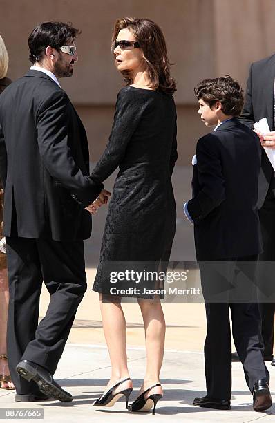 Actress Kate Jackson attends Farrah Fawcett's funeral service held at the Cathedral of Our Lady of the Angels on June 30, 2009 in Los Angeles,...