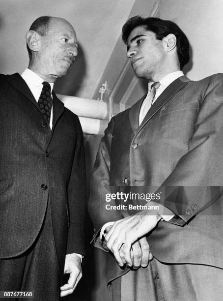 Sirhan Sirhan is shown here with his attorney Emile Zola Berman. Sirhan Sirhan testified for 10 minutes at his own murder trial as his defense...