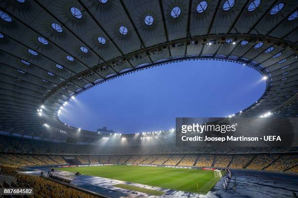 General view prior to the UEFA Europa League group B match between Dinamo Kiev and Partizan at NSK Olimpiyskyi Stadium on December 7, 2017 in Kiev,...