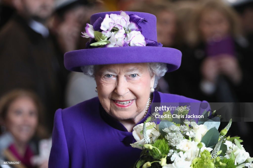 The Queen And The Princess Royal Visit HM Naval Base In Portsmouth