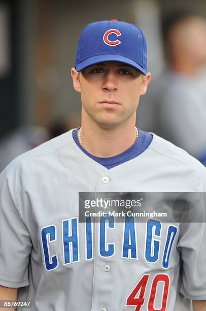 Rich Harden of the Chicago Cubs looks on against the Detroit Tigers during the game at Comerica Park on June 25, 2009 in Detroit, Michigan. The...