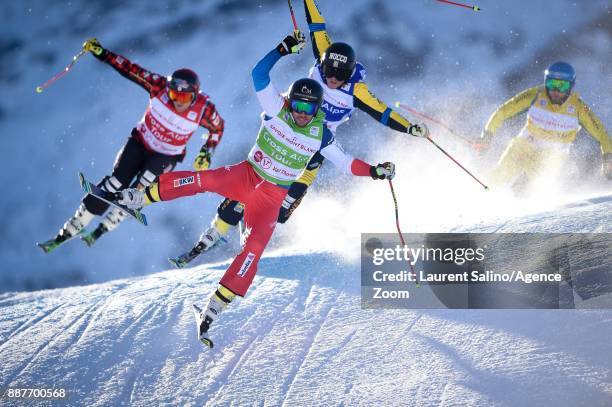 Joos Berry of Switzerland competes, Victor Oehling Norberg of Sweden competes, Brady Leman of Canada competes, Paul Eckert of Germany competes during...