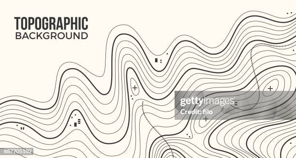 stockillustraties, clipart, cartoons en iconen met topografische achtergrond - wavy lines