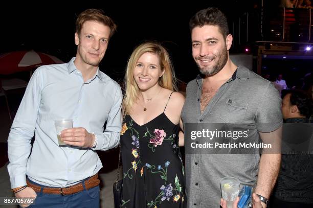 Baptiste Roussel, Paige Reddinger and Jacob Zucker attend Faena Forum Opening Night at Faena Hotel on December 4, 2017 in Miami Beach, Florida.