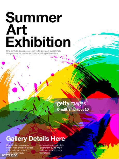 ilustrações de stock, clip art, desenhos animados e ícones de art exhibition poster - gallery opening