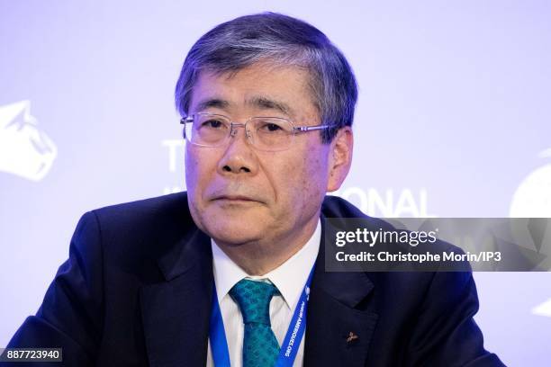 Shunichi Miyanaga President and CEO, Mitsubishi Heavy Industries attends the International Economic Forum of the Americas, in Paris, on December 7,...