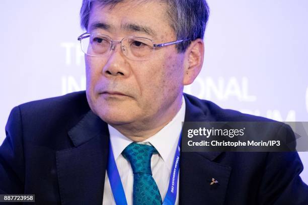 Shunichi Miyanaga President and CEO, Mitsubishi Heavy Industries attends the International Economic Forum of the Americas, in Paris, on December 7,...