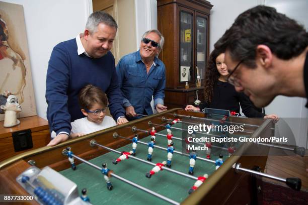 Singer Gilbert Montagne is photographed with extended family for Paris Match on November 12, 2017 in Paris, France.