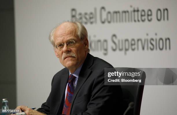Stefan Ingves, governor of the Sveriges Riksbank and chairman of the Basel Committee, pauses during a Basel III capital rules news conference at the...