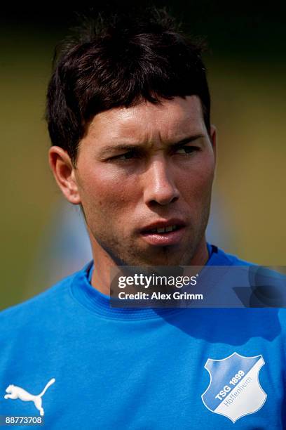 Portrait of Tobias Weis before a training session of 1899 Hoffenheim during a training camp on July 1, 2009 in Stahlhofen am Wiesensee, Germany.