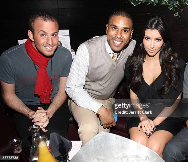 Micah Jesse, BJ Coleman and Kim Kardashian attend the "Ms. Typed" book release party at Greenhouse on May 5, 2009 in New York City.