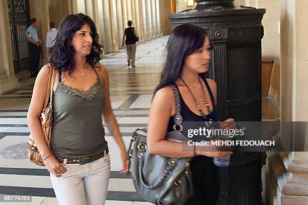 Yael Halimi sister of Ilan Halimi arrives at Paris court hall with his former girlfriend, on July 1, 2009 in Paris, on the last day of the trial of...
