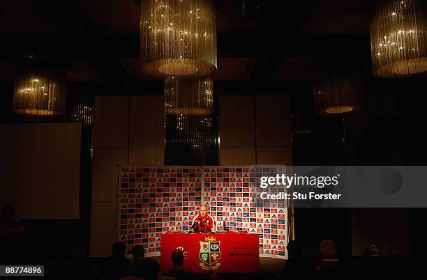 British and Irish Lions captain Paul O' Connell faces the media at the Southern Sun Hotel on July 1, 2009 in Johannesburg, South Africa.