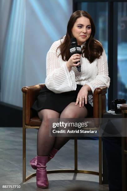 Actress Beanie Feldstein discusses the film "Lady Bird" at Build Studio on December 7, 2017 in New York City.