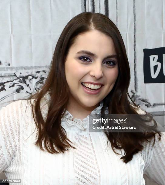 Actress Beanie Feldstein discusses the film "Lady Bird" at Build Studio on December 7, 2017 in New York City.