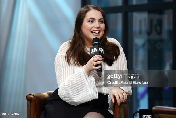 Actress Beanie Feldstein discusses the film "Lady Bird" at Build Studio on December 7, 2017 in New York City.