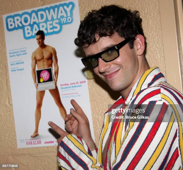 Michael Urie poses at "BROADWDAY BARES 19.0: CLICK IT!" on Broadway at Roseland on June 21, 2009 in New York City.