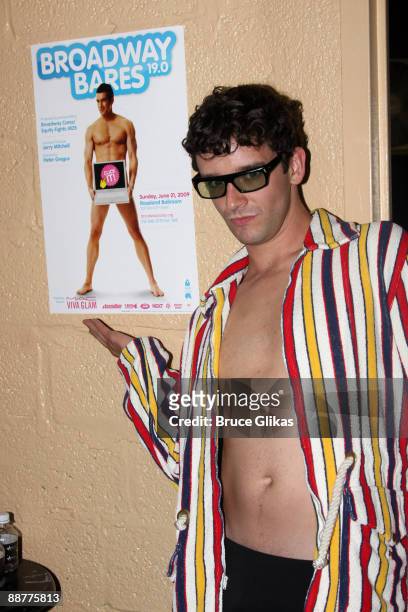 Michael Urie poses at "BROADWDAY BARES 19.0: CLICK IT!" on Broadway at Roseland on June 21, 2009 in New York City.
