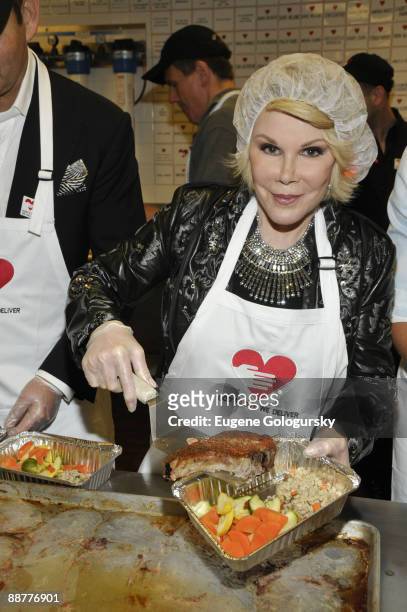 Joan Rivers attends a donation of "Celebrity Apprentice" winnings to God's Love We Deliver at the God�s Love We Deliver Facilities on June 23, 2009...