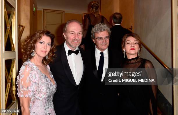 Alessandra Repini , businessman Arturo Artom, director Mario Martoni and Ippolita Di Majo, arrive at the Teatro alla Scala opera house for the...