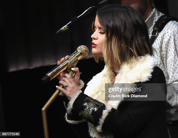 Special guest Maren Morris performs onstage with The Shadowboxers for Spotify Open House Nashville at Analog in the Hutton Hotel on December 6, 2017...