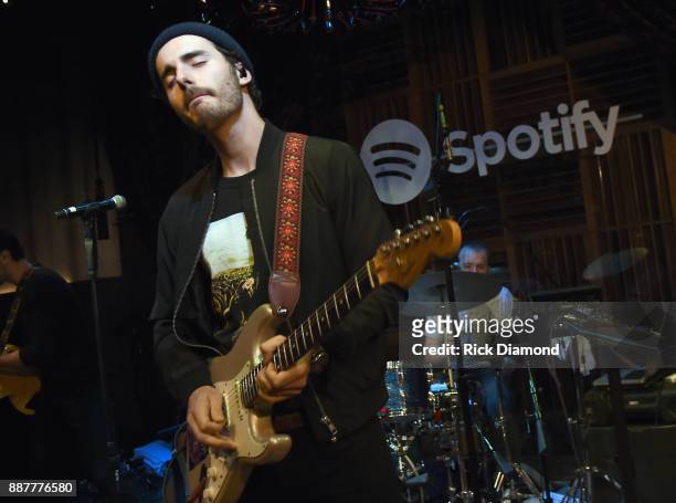 Scott Schwartz of The Shadowboxers performs for Spotify Open House Nashville at Analog in the Hutton Hotel on December 6, 2017 in Nashville,...