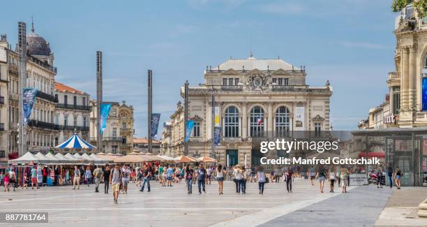 place de la comédie montpellier - montpellier stock pictures, royalty-free photos & images