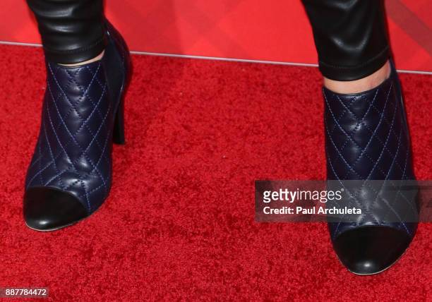 Actress Kristian Alfonso, shoe detail, attends the Hallmark Channel's Countdown To Christmas Celebration and VIP screening of 'Christmas At Holly...