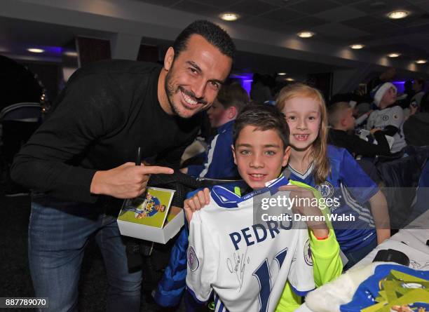 Pedro of Chelsea at the Chelsea FC kids Christmas party December 7, 2017 in London, England.