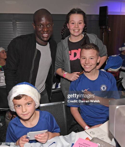 NÕgolo Kante of Chelsea at the Chelsea FC kids Christmas party December 7, 2017 in London, England.