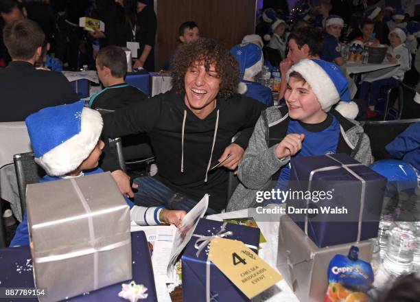 David Luiz of Chelsea at the Chelsea FC kids Christmas party December 7, 2017 in London, England.