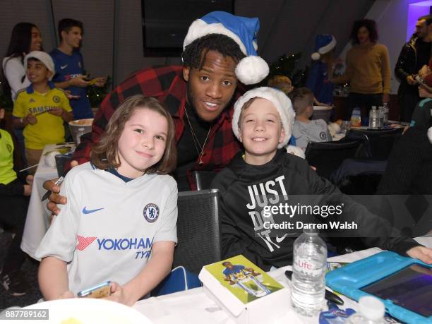 Michy Batshuayi of Chelsea at the Chelsea FC kids Christmas party December 7, 2017 in London, England.