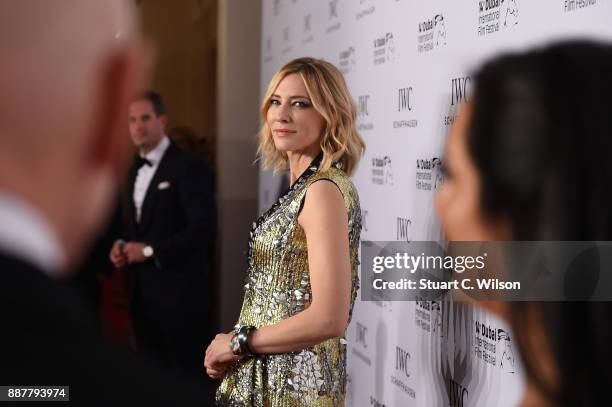 Cate Blanchett attends the sixth IWC Filmmaker Award gala dinner at the 14th Dubai International Film Festival , during which Swiss luxury watch...