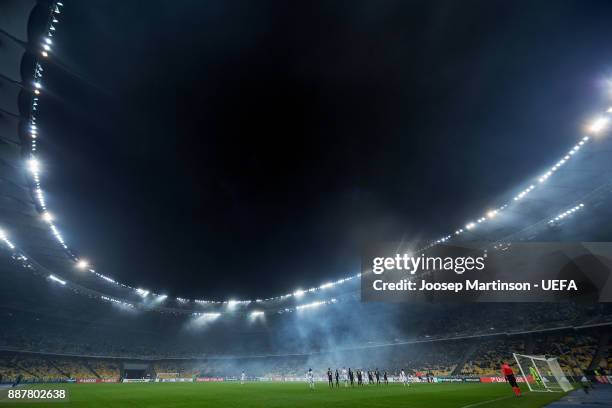 General view during the UEFA Europa League group B match between FC Dynamo Kyiv and FK Partizan Belgrade at NSK Olimpiyskyi Stadium on December 7,...