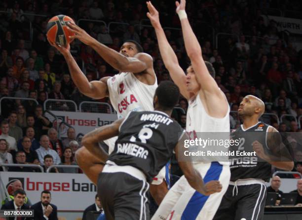 Kyle Hines, #42 of CSKA Moscow in action during the 2017/2018 Turkish Airlines EuroLeague Regular Season Round 11 game between Brose Bamberg and CSKA...