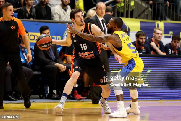 Guillem Vives, #16 of Valencia Basket in action during the 2017/2018 Turkish Airlines EuroLeague Regular Season Round 11 game between Maccabi Fox Tel...