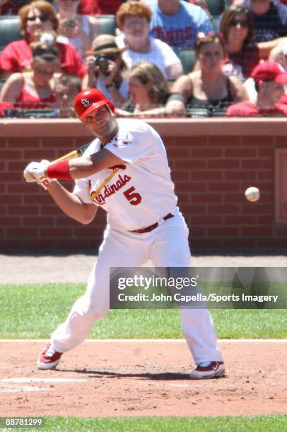 Albert Pujols of the St. Louis Cardinals bats against the Minnesota Twins on June 27, 2009 at Busch Stadium in St. Louis, Missouri. The Cardinals...