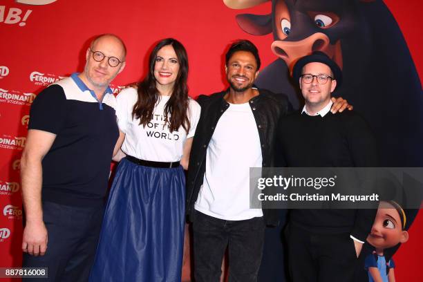 Simon Schwarz , Bettina Zimmermann, Daniel Aminati and Ben attend the premiere of 'Ferdinand - Geht STIERisch ab!' at Zoo Palast on December 7, 2017...