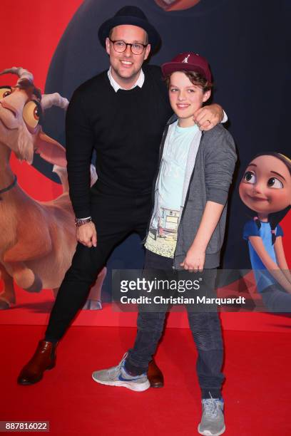 Ben and his nephew attends the premiere of 'Ferdinand - Geht STIERisch ab!' at Zoo Palast on December 7, 2017 in Berlin, Germany.