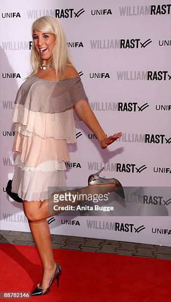 Acteress/singer Annamaria Eilfeld arrives to the "William Rast" fashion show during the Bread and Butter fashion trade fair at the Silver Wings Club...