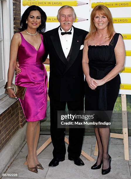 Wilnelia Merced, Bruce Forsyth and Sarah Ferguson, The Duchess of York attend the 'Children In Crisis' fundraising dinner at The Foundling Museum on...