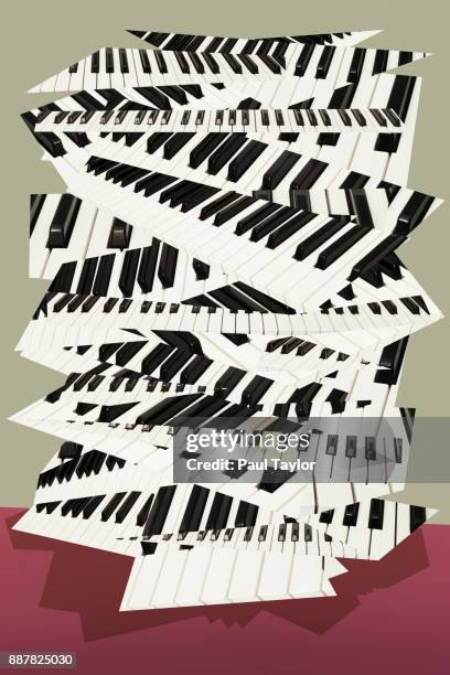 collaged keyboard - cubism stock pictures, royalty-free photos & images