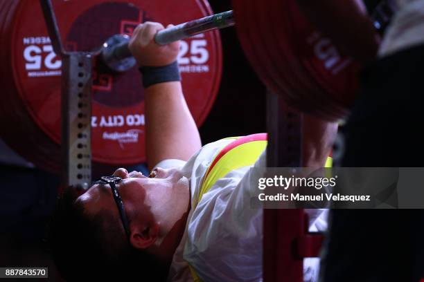 Xiaofei Gu of China competes during the Men's Up to 80Kg Group A Category as part of the World Para Powerlifting Championship Mexico 2017 at Juan de...