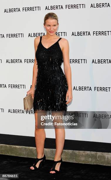 Model Maria Leon attends the Alberta Ferretti new fragrance launch cocktail party held at the Italian ambassador's residence on July 1, 2009 in...