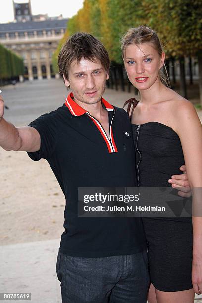 Stanislas Merhar and his girlfriend Mona Walravens attend the 25th edition of 'La fete du cinema' at Ministere de la Culture on June 30, 2009 in...