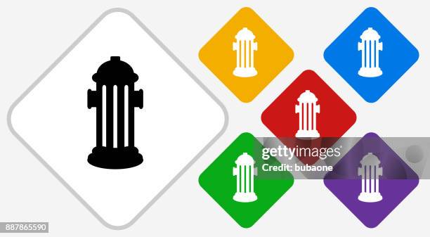 fire hydrant color diamond vector icon - fire hydrant stock illustrations