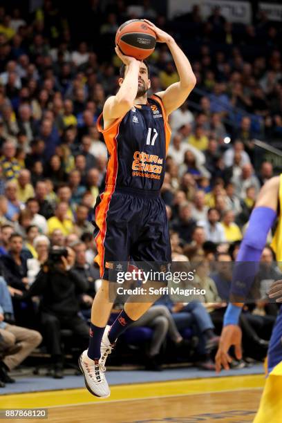 Rafa Martinez, #17 of Valencia Basket in action during the 2017/2018 Turkish Airlines EuroLeague Regular Season Round 11 game between Maccabi Fox Tel...