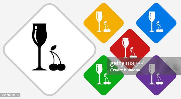 cherry wine color diamond vector icon - black cherry stock illustrations