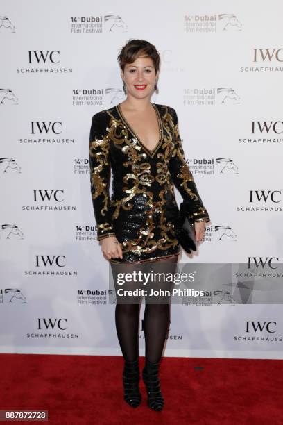 Menna Shalaby attends the sixth IWC Filmmaker Award gala dinner at the 14th Dubai International Film Festival , during which Swiss luxury watch...