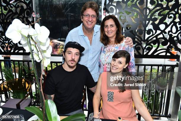 Maria BNS, Sammy Niego and Monica Niego attend Avant Gallery Celebrates 10th Anniversary With The First Breakfast At LaMuse Cafe During Art Basel on...